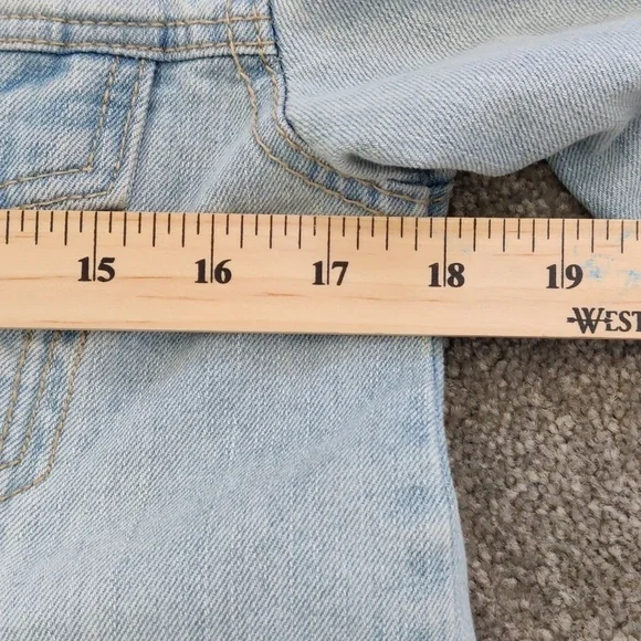 BLUENOTES boyfriend fit light blue embroidered denim jacket oversized XS - Picture 4 of 10